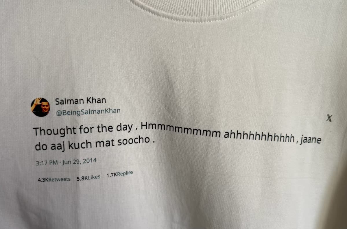 Ben wearing their tweet tee