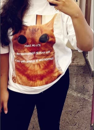 Manjistha wearing their tweet tee